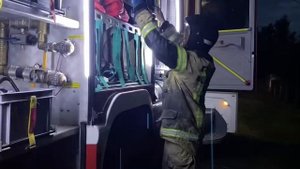 Firefighter. working moments