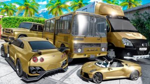 Угнал кучу золотых чит тачек и огромный монстр трак у мажора за 180 сек! Битва воров в ГТА 5 Онлайн