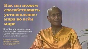 Как мы можем способствовать установлению мира во всём мире | Шри Чинмой говорит