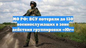 МО РФ: ВСУ потеряли до 130 военнослужащих в зоне действия группировки «Юг»
