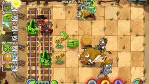 Карта где растения появляются на рельсах а зомби на грядках