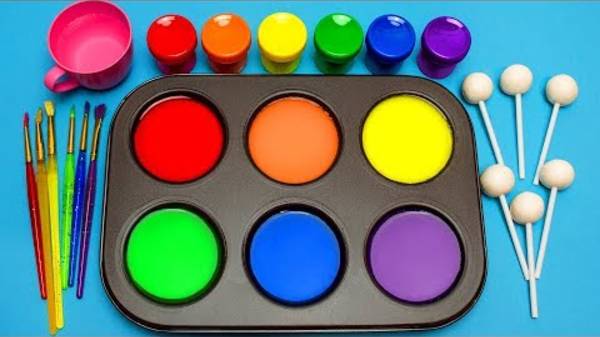 Как приготовить замороженную краску из тюбика цветов радуги смотреть онлайн