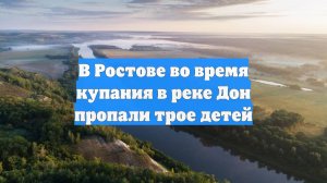 В Ростове во время купания в реке Дон пропали трое детей