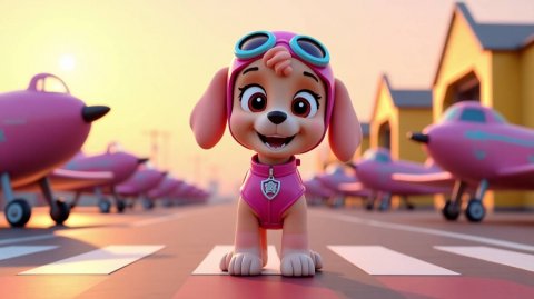 Щенячий патруль, Скай, Эверест, Гончик, Крепышь и Роки стали пилотами самолётов