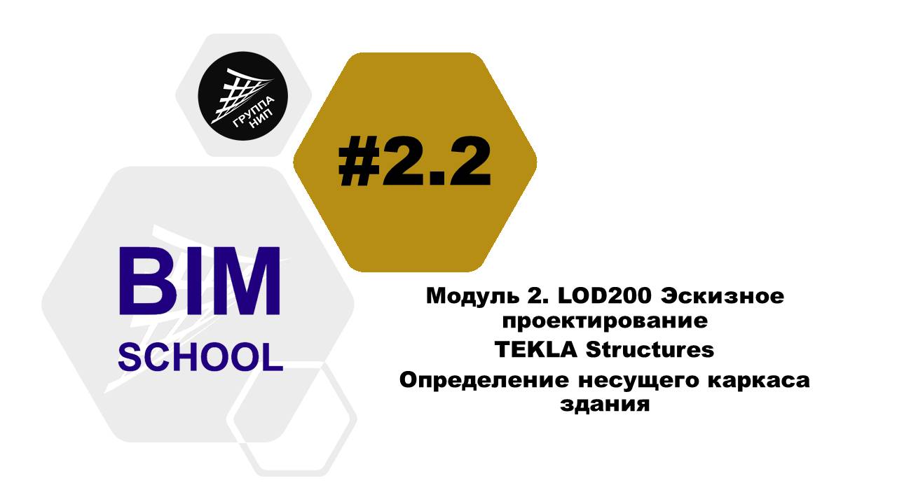 [BIM-SCHOOL 2020] 2.2 TEKLA Structures. Определение несущего каркаса здания