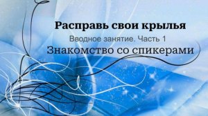Расправь свои крылья. 2 поток. Вводная встреча