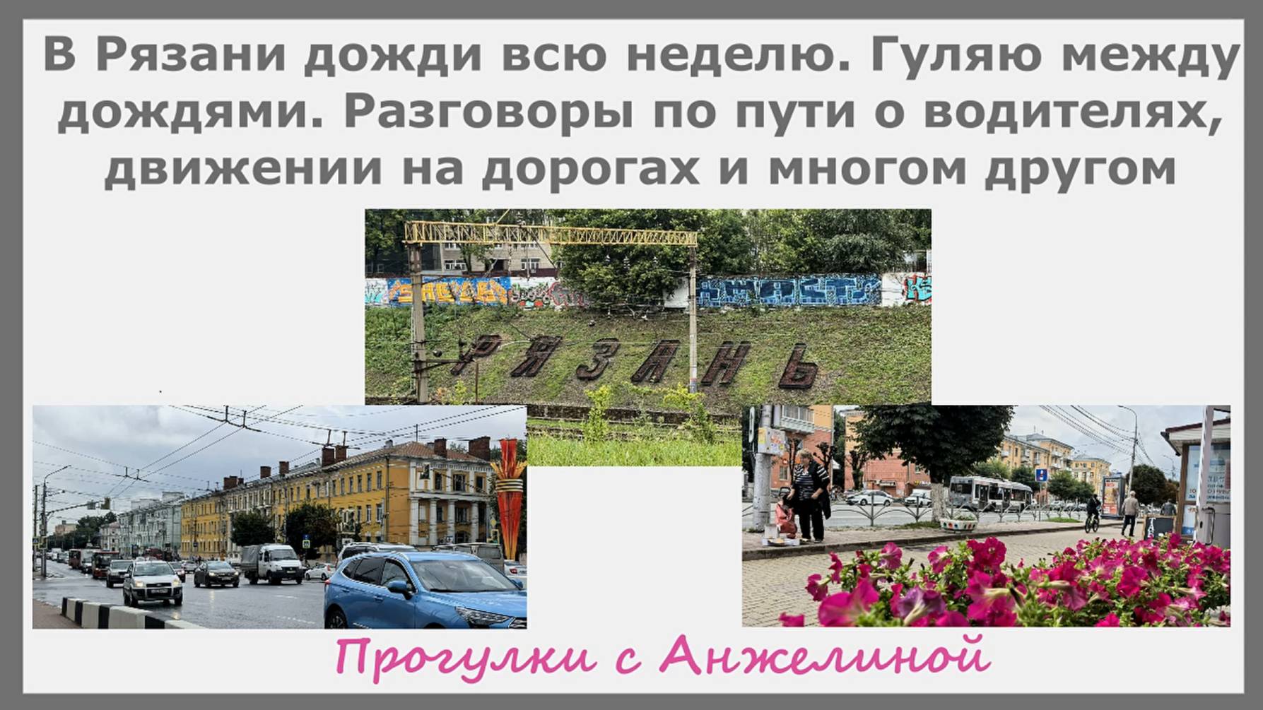 В Рязани дожди всю неделю. Гуляю между дождями. Разговоры по пути о водителях,движении на дорогах и