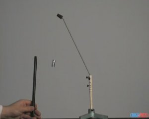 Физика. Опыты. Взаимодействие проводника с заряженной палочкой