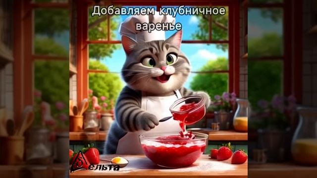 Рецепты от кота-Маркиза. Кексы с клубникой.