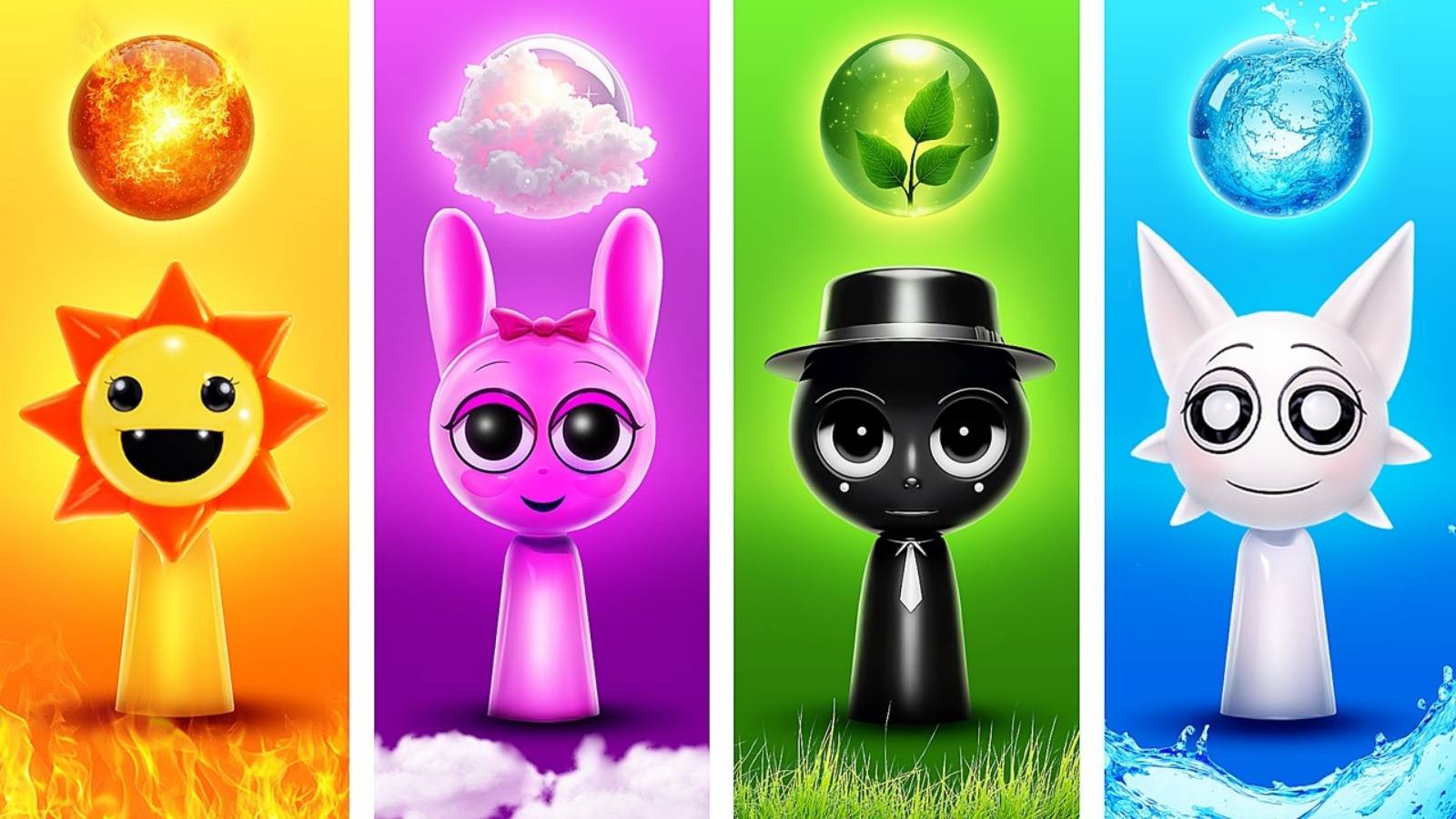 Инкредибокс Спрунки 4 СТИХИИ! Огонь vs Вода vs Земля vs Воздух! Один Цвет Челлендж! смотреть онлайн