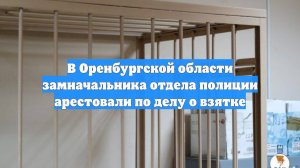 В Оренбургской области замначальника отдела полиции арестовали по делу о взятке