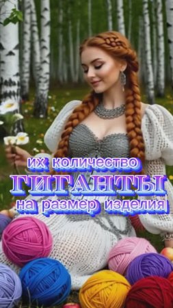 Таблица размеров изделий из гигантской пряжи.