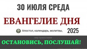 30 июля среда Евангелие дня 2025 с толкованием #евангелие