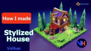 Stylized House | Blender Modeling House | Timelapse Modeling