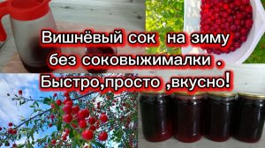 29-07-2025Вишнёвый сок на зиму без соковыжималки.Быстро ,просто ,вкусно!