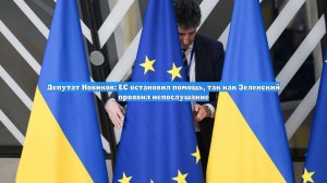 Депутат Новиков: ЕС остановил помощь, так как Зеленский проявил непослушание