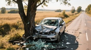 В Саратова 13-летний на автомобиле врезался в дерево, в результате чего погиб пассажир