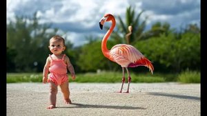 девочка встретила фломинго