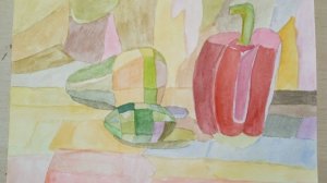 Урок 24. Натюрморт акварелью: перец, груша, лайм.