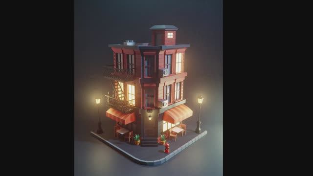 Modeling a Low Poly Building in Blender (Timelaps) смотреть онлайн