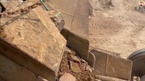 Строительство, дробление щебёнки