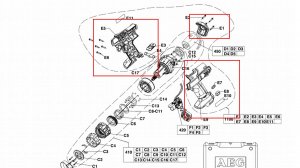 Оригинальный Корпус 200433010 для аккумуляторной дрели-шуруповерта AEG BSB 14 STX-R