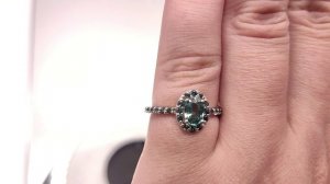 Кольцо с камнями голубой Циркон и Сапфир