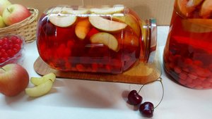 Компот из яблок, вишни и черешни на зиму. Без стерилизации банок
