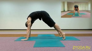 Поза Арки из Коровы и Собаки мордой вниз и вверх / Arch Pose from Cow and Downward and Upward Dog