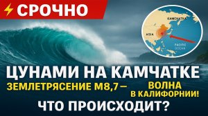 ⚡️ЦУНАМИ обрушилось на Камчатку после землетрясения M8.7! Волну ждут даже в Калифорнии