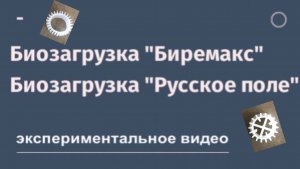 Биозагрузка Биремакс и Русское поле- экспериментальное видео