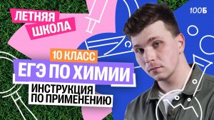 ЕГЭ по химии: инструкция по применению | Летняя школа для 10 класса | Вадим Едемский | 100Б