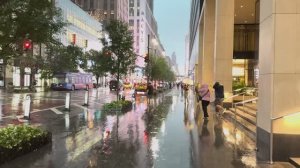 Прогулка в сильную грозу ночью в Нью-Йорке