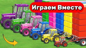 МУЛЬТИКИ ПРО РАЗНОЦВЕТНЫЕ ТРАКТОРА ДЛЯ ДЕТЕЙ 🚜 ГОНКИ ТРАКТОРОВ НА РАЗНОЦВЕТНЫХ ГОРКАХ