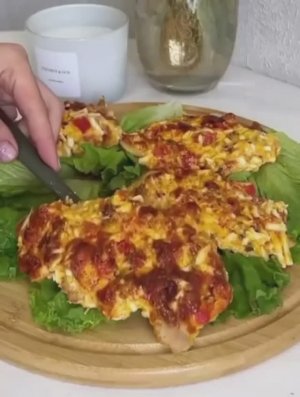 Запеченная курица с сырной шапочкой 🍚