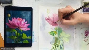 Акварель. Лотос