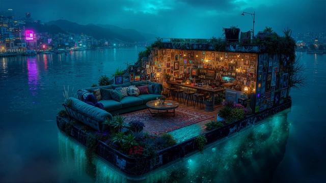 2 HRS ｜ Escape Vibe： Cozy Cyberpunk Room View Ambient for Sleep & Relaxation
