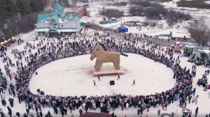 Масленица "Парк Сказов": сжигание арт-объекта "Солнечный конь"