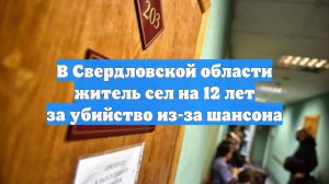 В Свердловской области житель сел на 12 лет за убийство из-за шансона
