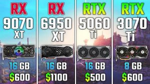 RX 9070 XT vs RX 6950 XT vs RTX 5060 Ti vs RTX 3070 Ti | Test in 7 Games