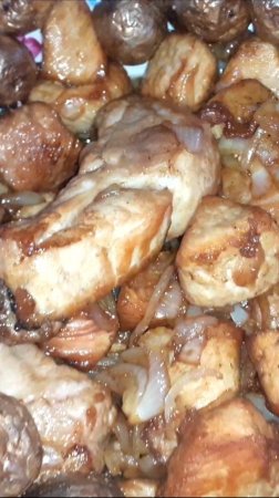 Рецепт вкусного ужина.  Казан кебаб. Мясо с луком и картофелем. Блюдо в казане