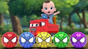 Песня Finger Family Kids Song! | Цветные шарики Человека-паука Детские стишки Детский сад / Детские