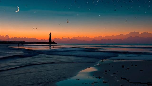 Deep Chill Ocean Sounds for Relaxing Sunset Work & Focus - Ambient Music for Serene Mood