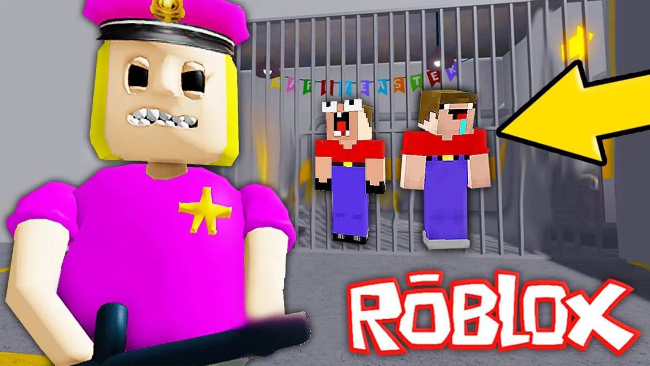 2 НУБА ДЕЛАЮТ ПОБЕГ ИЗ ТЮРЬМЫ ДЕВУШКИ БАРРИ КОПА В РОБЛОКС смотреть онлайн