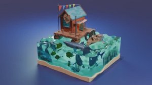 How i made this cool 3d island with a floating house in blender
