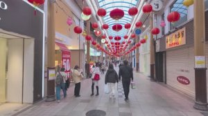 🇯🇵 Нагасаки, Япония  - часовая пешеходная прогулка вечером в центре города - январь 2025
