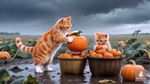 Котики и тыква