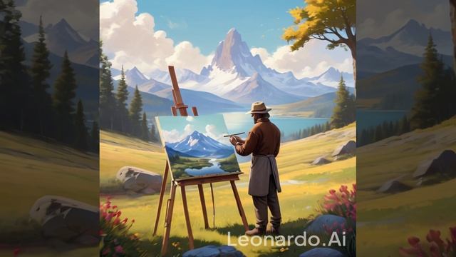 Видео созданное нейросетью - художник рисует картину