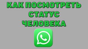 Как посмотреть статус человека в Ватсапе