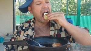 ОБЖОР блины с мясом/мукбанг/завтрак/еда на камеру